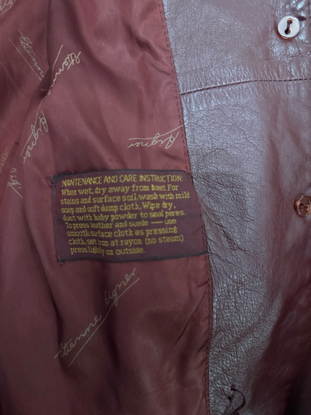 Women’s Burgundy Leather Jacket - Branded Lined Coat